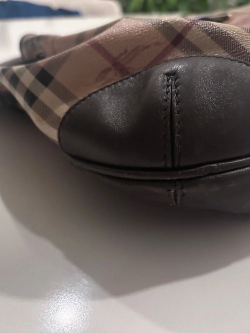 Authentic Burberry Signature Haymarket Hobo with matching Burberry wallet